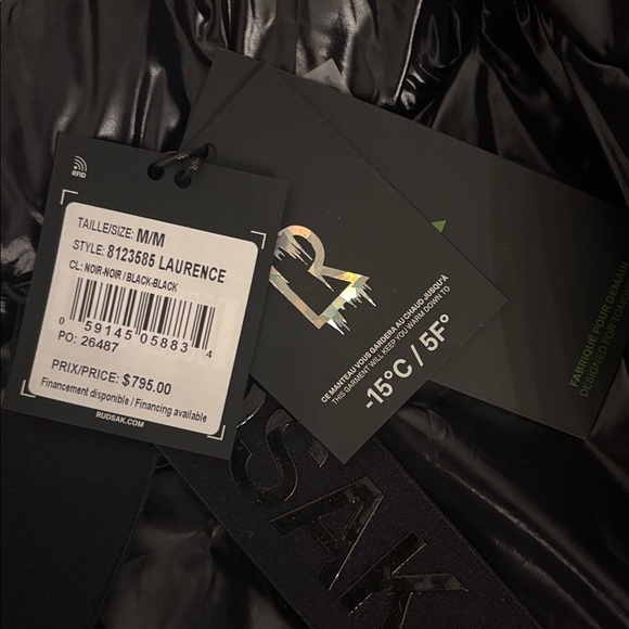 NWT Rudsak Laurence Winter Jacket black sequin, size medium - Picture 10 of 16